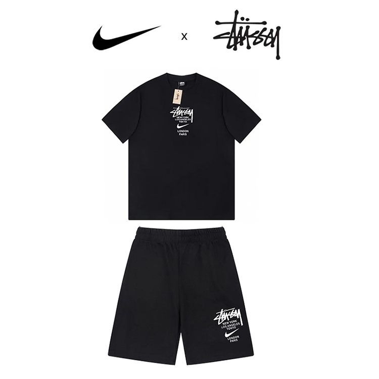Chándal de la colaboración Nike x Stüssy (camiseta + pantalón corto) - Imagen 2