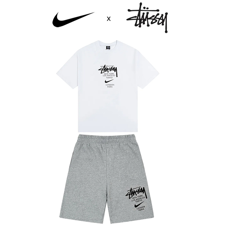 Chándal de la colaboración Nike x Stüssy (camiseta + pantalón corto) - Imagen 3