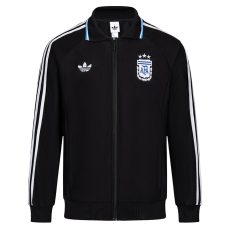 Chaqueta Adidas Originals 3 Stripes con cremallera, exterior argentino JZ6287, color negro.