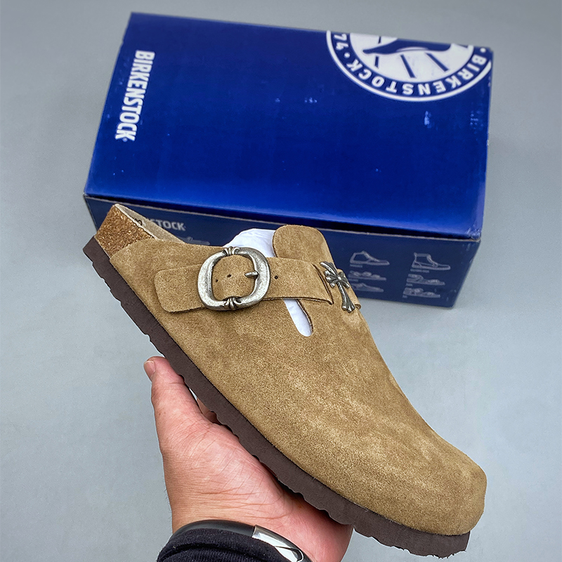 Sandalias Birkenstock × Chrome Hearts marrón - Imagen 2